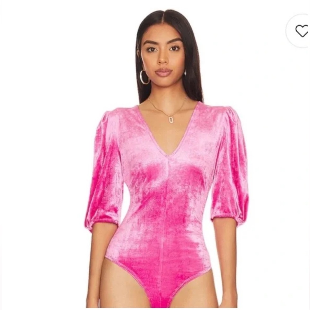 Free People Don’t You Wish Velvet Bodysuit - Picture 2 of 8